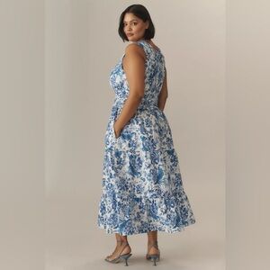 NWT! By Anthropologie Sleeveless Poplin Smocked Midi Dress - 1X 🐾